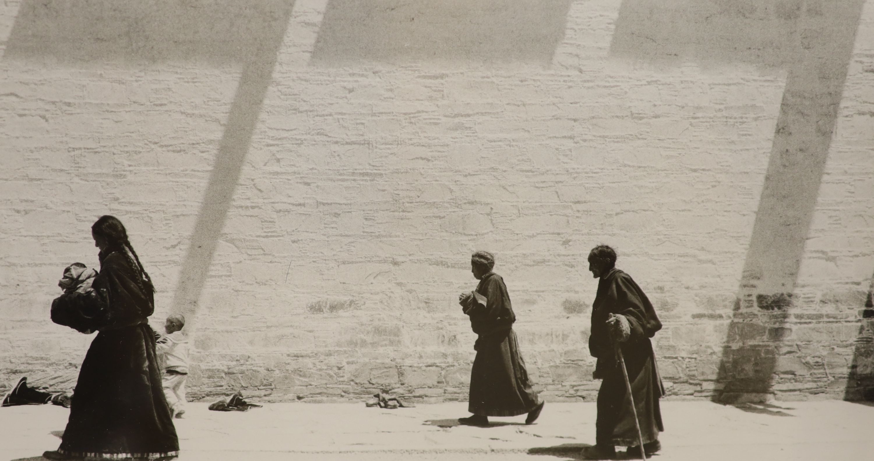 George Rodger, Three framed black and white photographs, North American Indian, Cloaked Figures and Children, 21 x 32cm